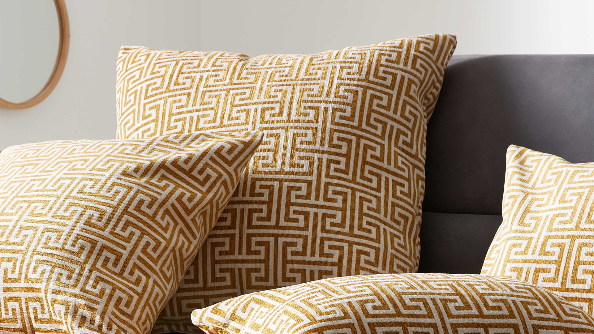 Kissenbezug /-hülle Interliving aus Stoff in Gelb Interliving Kissenhülle Serie 9110 Gold - ca. 60 x 60 cm