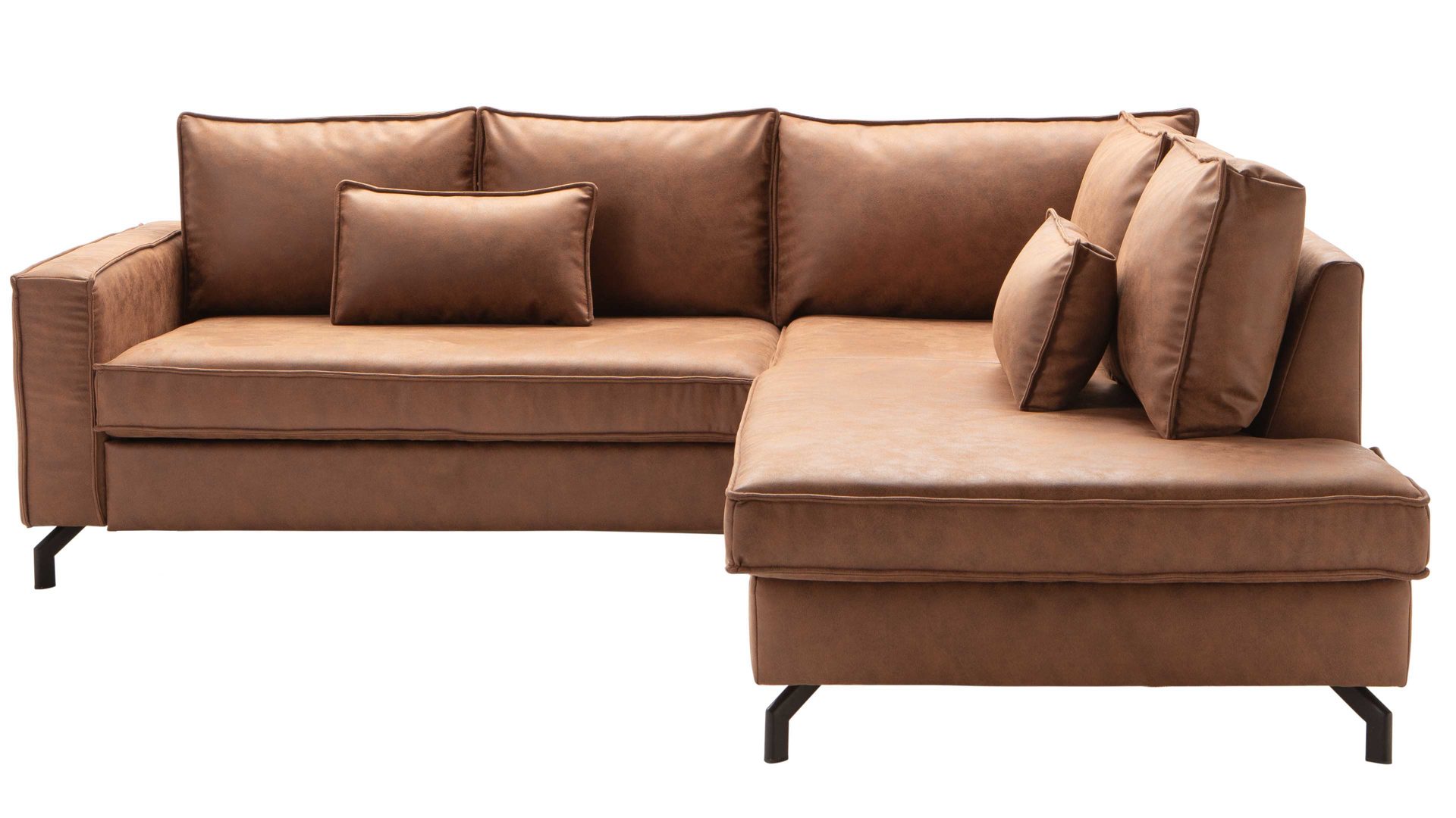 Ecksofa Exxpo sofa fashion aus Stoff in Braun Ecksofa Daytona rostfarbener Bezug Eterno 03 - Stellfläche ca. 231 x 203 cm