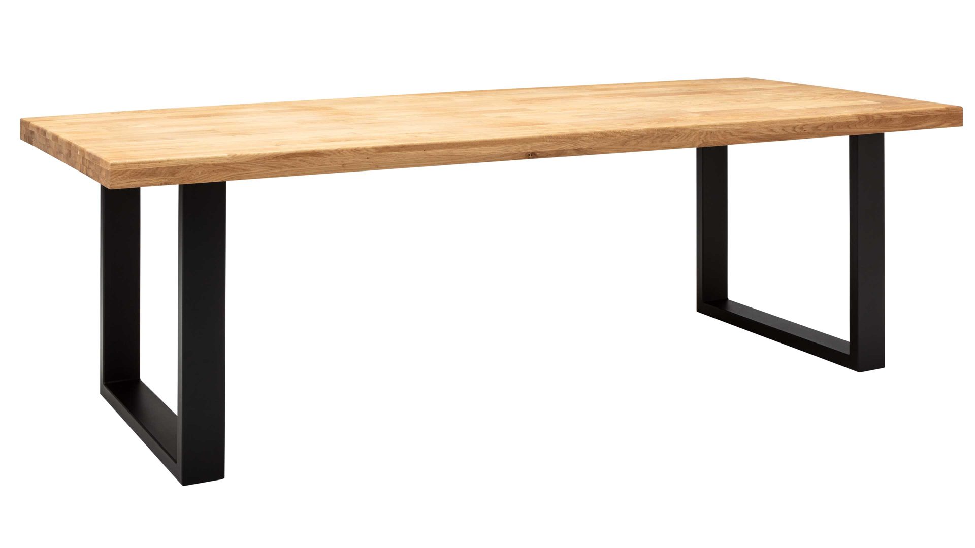 Esstisch Elfo-möbel aus Holz in Holzfarben Esstisch bzw. Esszimmertisch Tim mit moderner Optik Eiche & schwarzes U-Gestell - ca. 240 x 100 cm