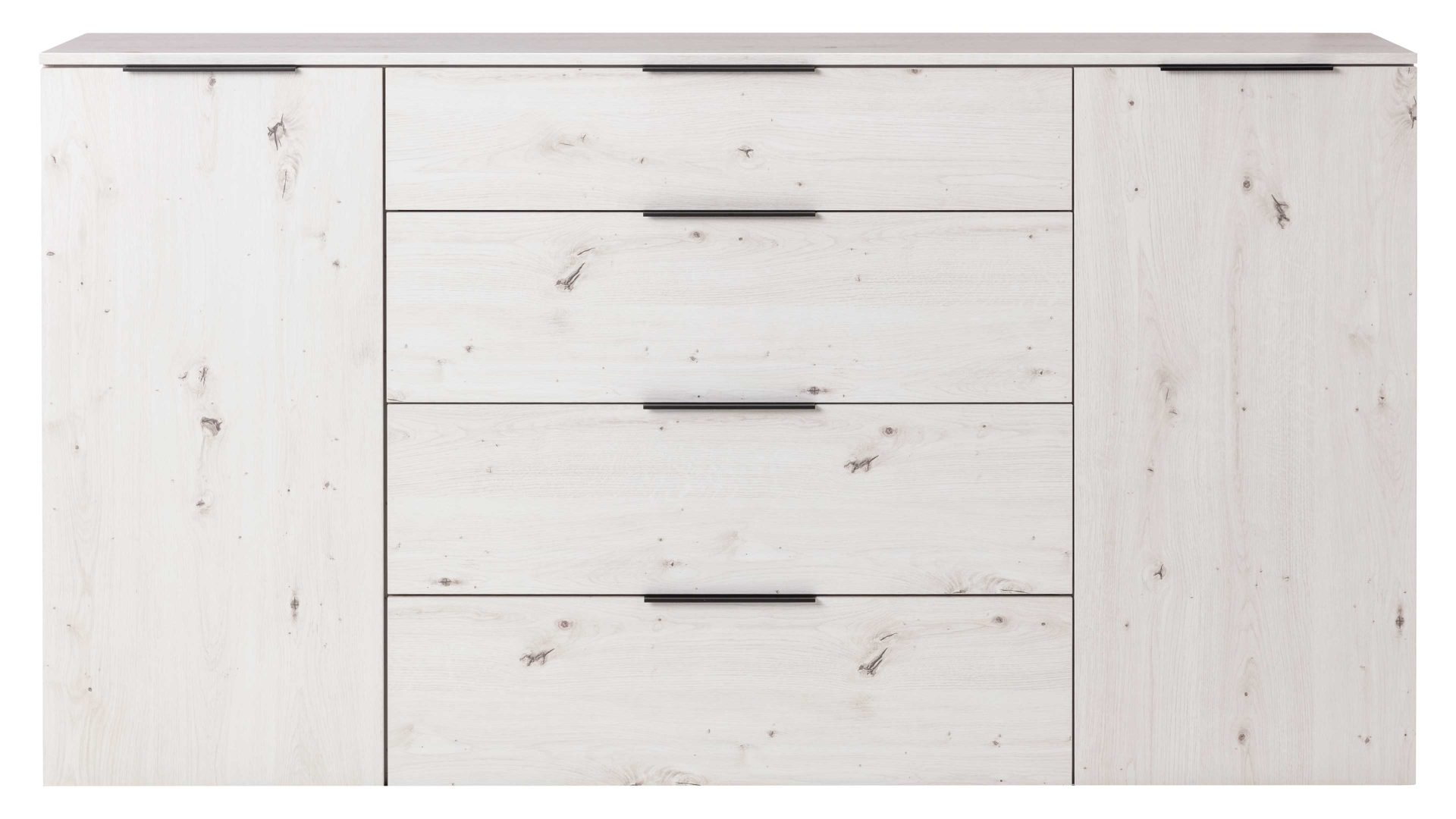 Sideboard Maja möbel aus Holz in Weiß MAJA MÖBEL Kommodenserie Trend Wood - Sideboard weiße Eiche - vier Schubladen & zwei Türen, Breite ca. 180 cm