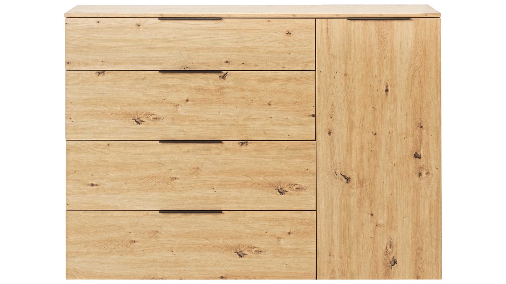 Sideboard Maja möbel aus Holz in Holzfarben MAJA MÖBEL Kommodenserie Trend Wood - Kombikommode Asteiche  - vier Schubladen & eine Tür, Breite ca. 135 cm
