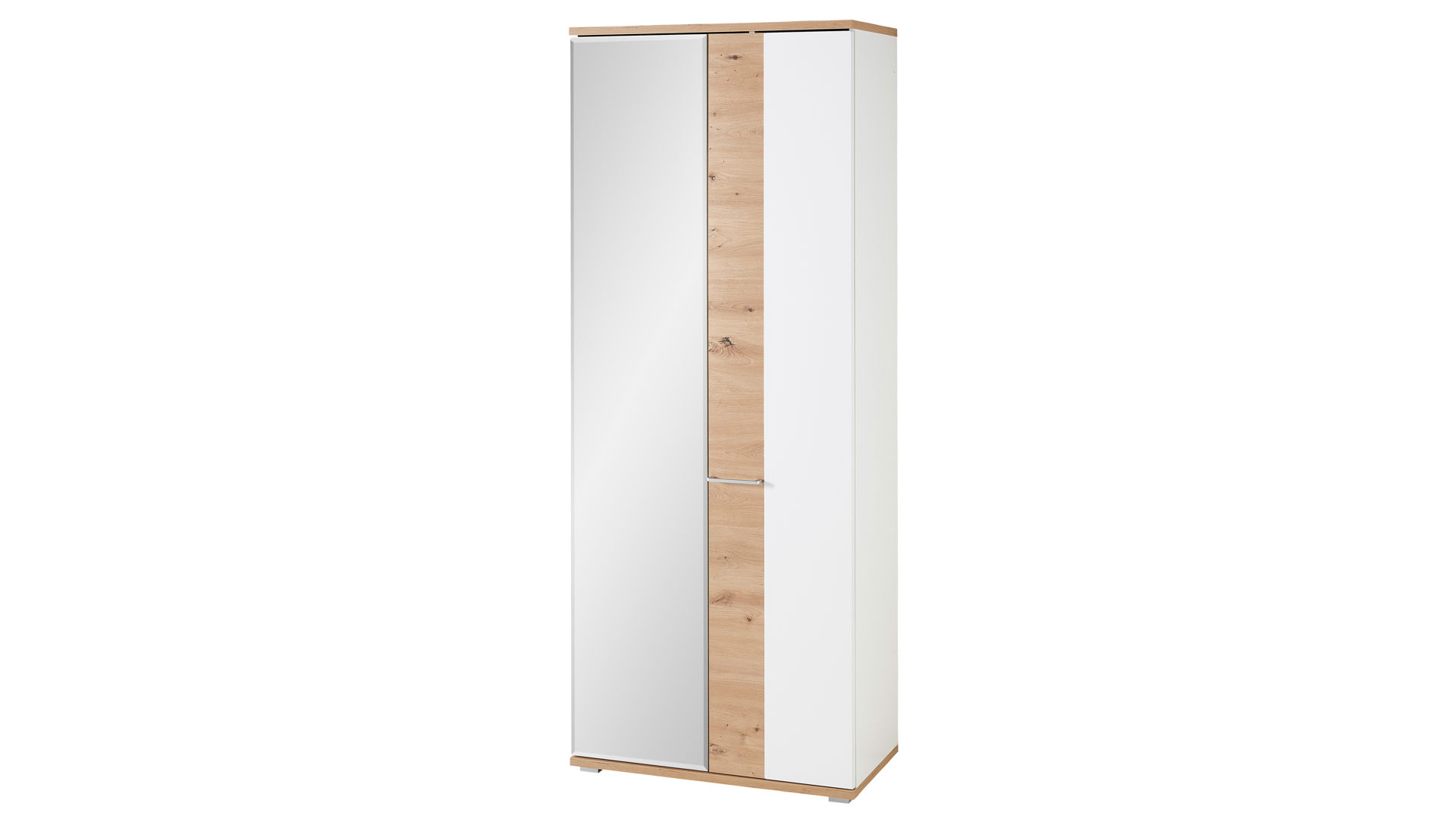 Garderobenschrank Innostyle aus Holz in Weiß Garderobenprogramm Signo II - Garderobenschrank Mattweiß & Artisan Eiche - zwei Türen, Breite ca. 80 cm