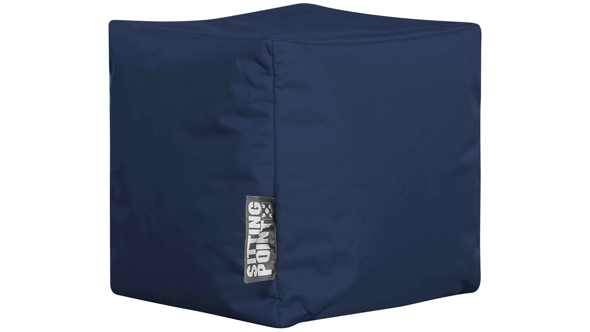 Sitzsack-Würfel Magma sitting point aus Kunstfaser in Dunkelblau SITTING POINT Sitzwürfel cube scuba® jeansblaue Kunstfaser - ca. 40 x 40 x 40 cm