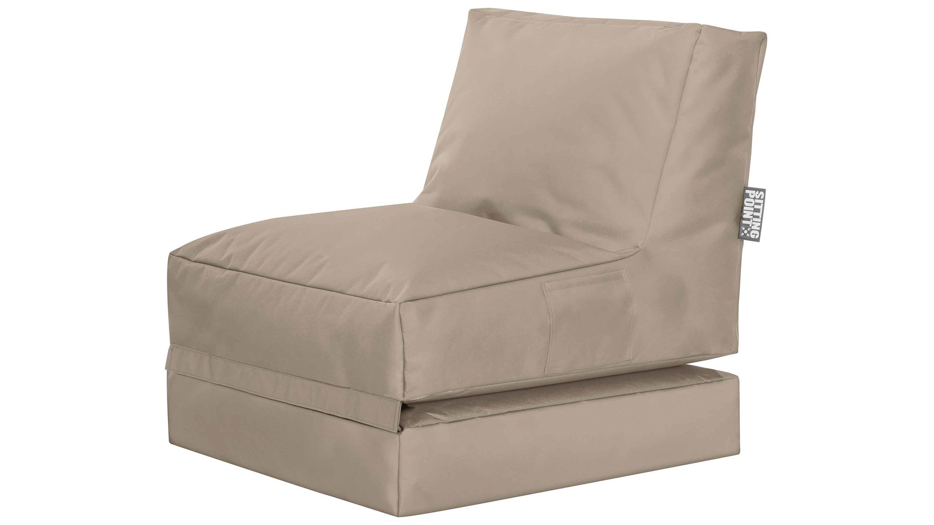Sitzsack-Liege Magma sitting point aus Kunstfaser in Beige SITTING POINT Funktions-Sitzsack twist scuba® khakifarbene Kunstfaser - ca. 300 Liter