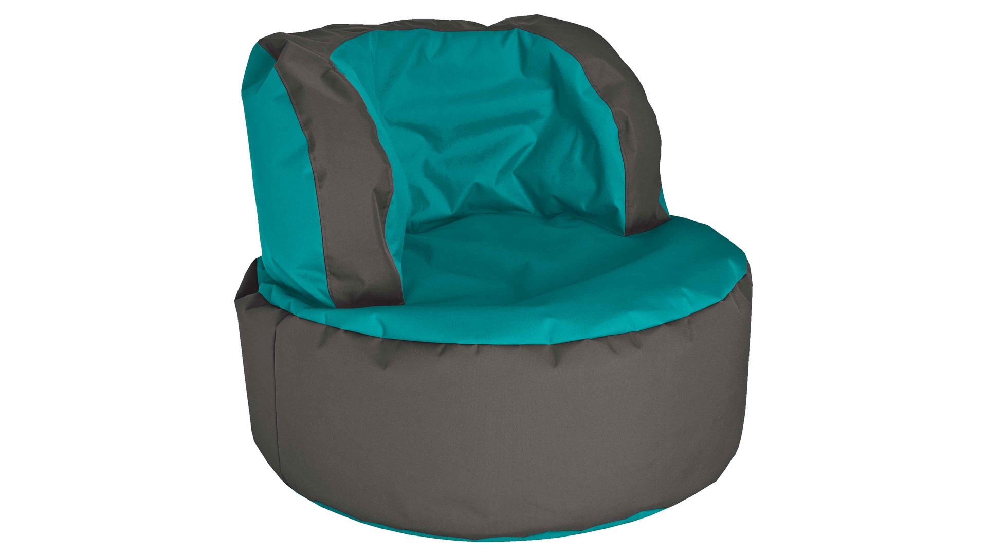 Sitzsack-Sessel Magma sitting point aus Kunstfaser in Petrol SITTING POINT Sitzsack-Sessel bebop scuba® als Sitzmöbel petrol- & anthrazitfarbene Kunstfaser - ca. 85 x 65 cm