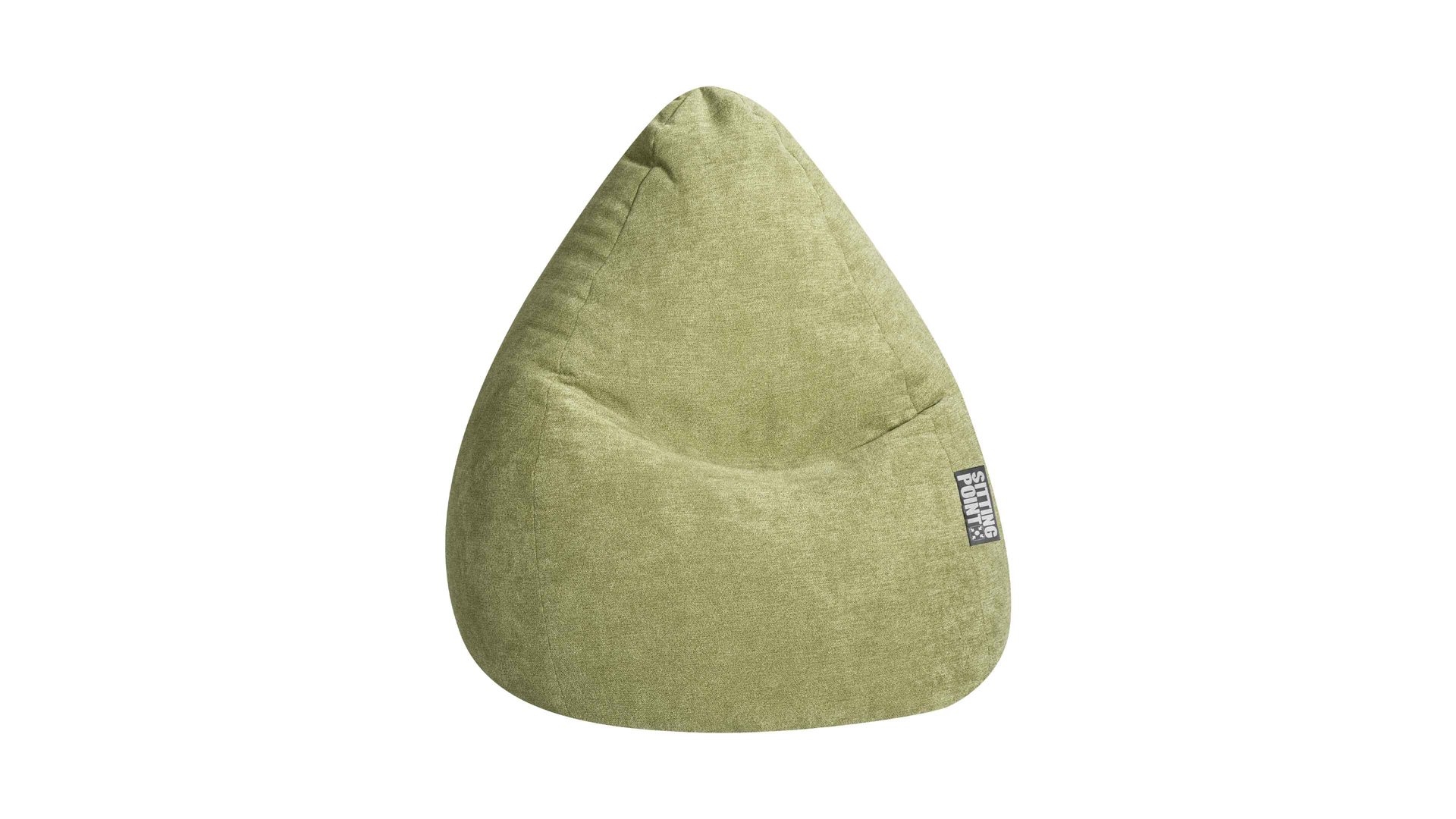 Sitzsack Magma sitting point aus Kunstfaser in Hellgrün SITTING POINT beanbag alfa XL - lässiger Sitzsack grüner Velours 030 – ca. 220 Liter