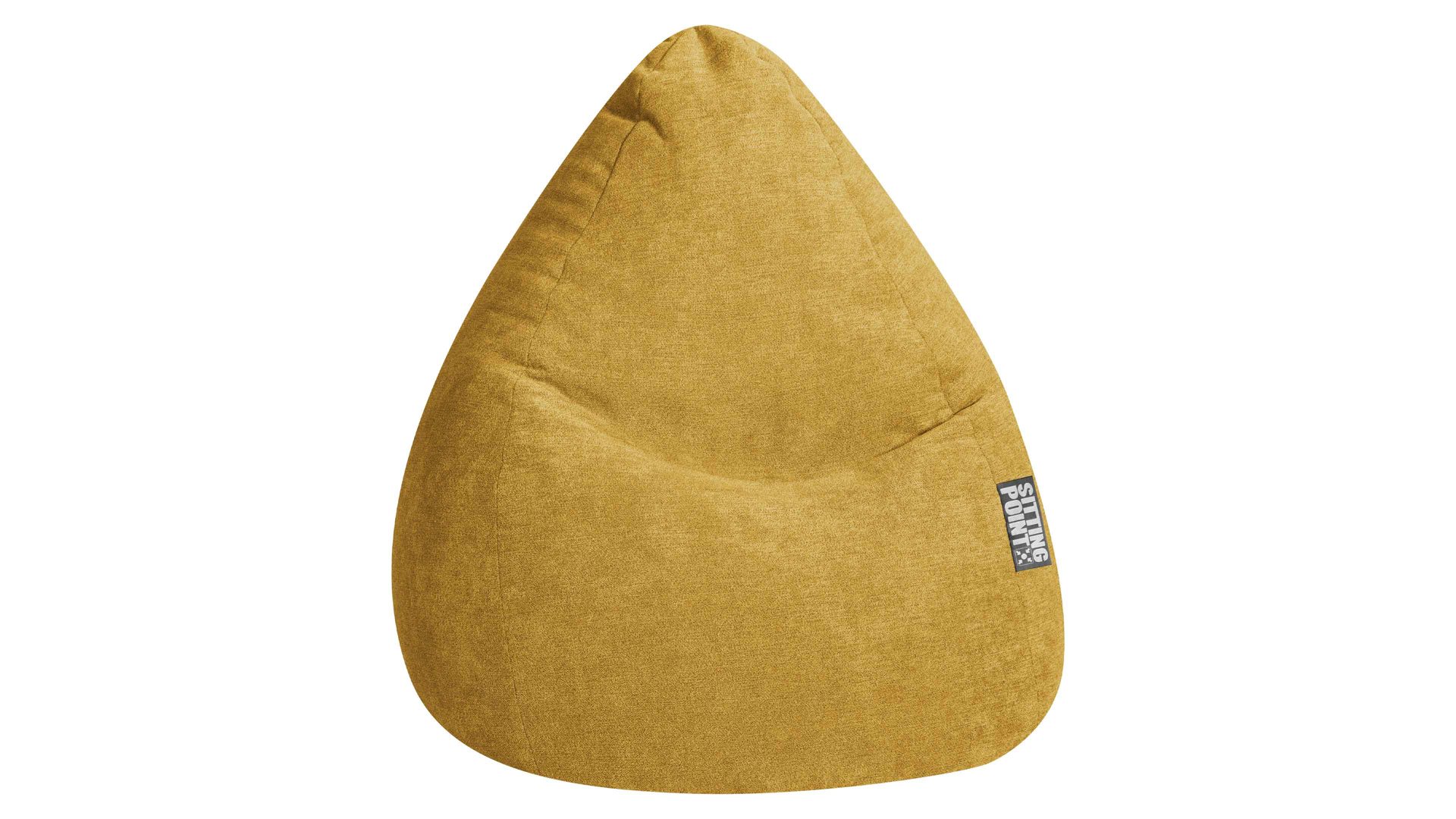 Sitzsack Magma sitting point aus Kunstfaser in Gelb SITTING POINT beanbag alfa XXL - lässiger Sitzsack senffarbener Velours 067 – ca. 300 Liter