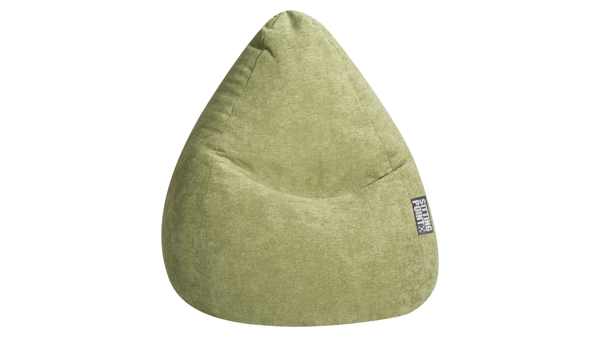 Sitzsack Magma sitting point aus Kunstfaser in Hellgrün SITTING POINT beanbag alfa XXL - lässiger Sitzsack grüner Velours 030 – ca. 300 Liter