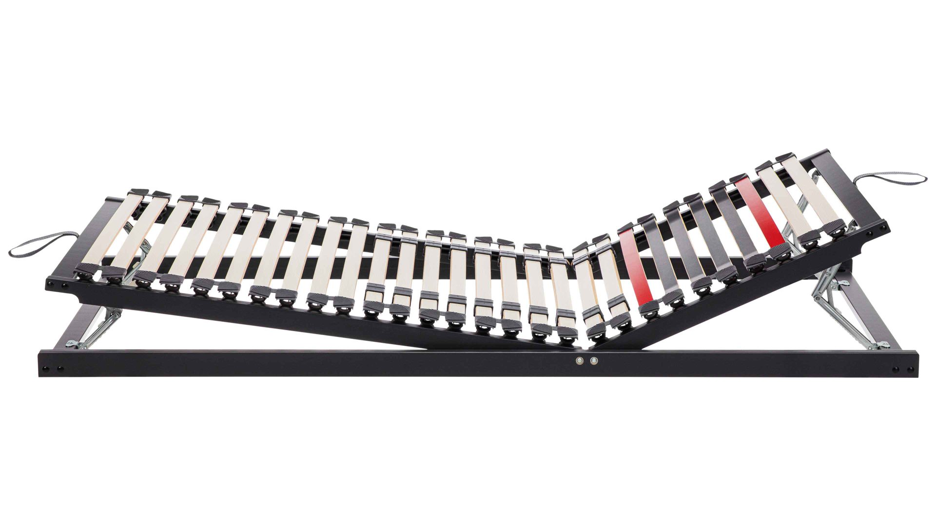 Lattenrost Interliving aus Holz in Anthrazit Interliving Lattenrost Serie 1950 manuell verstellbar – Liegefläche ca. 90 x 220 cm