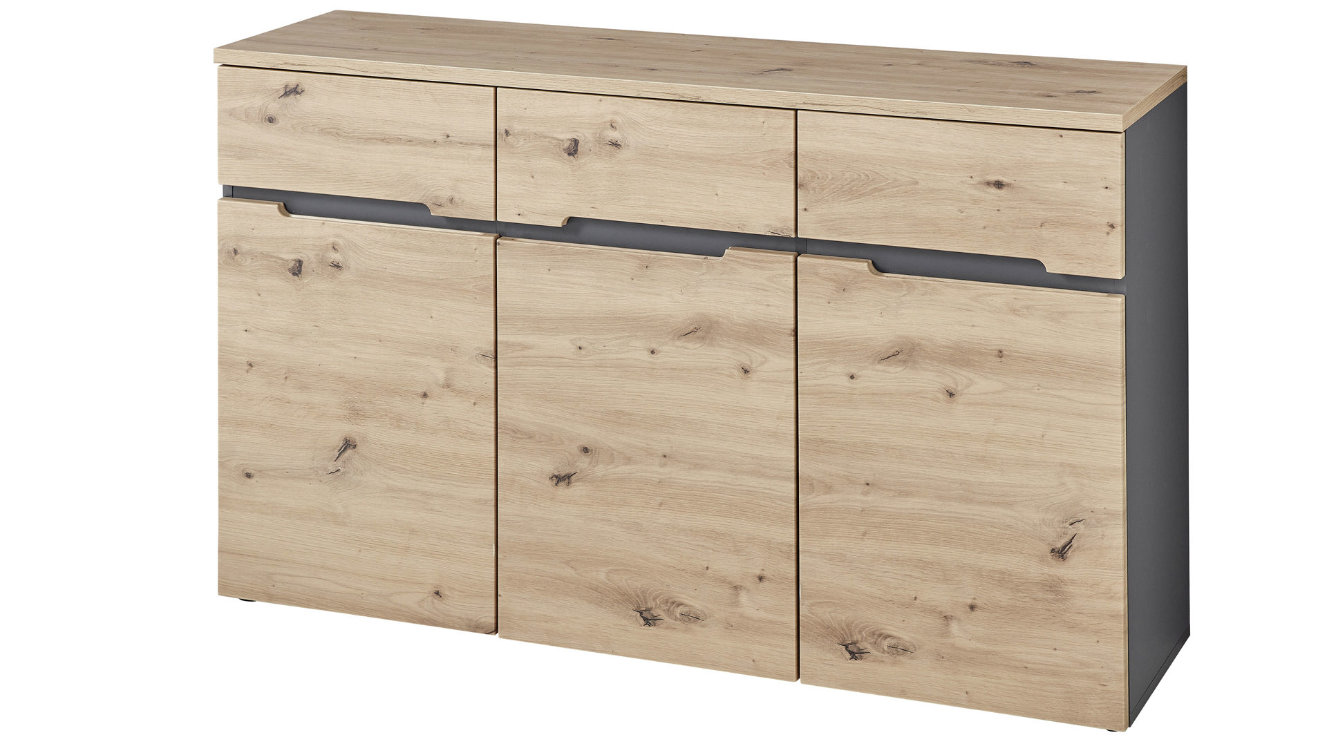 Kommode Innostyle aus Holz in Holzfarben Kommodenserie Memphis Artisan Eiche & Graphit - Breite ca. 135 cm