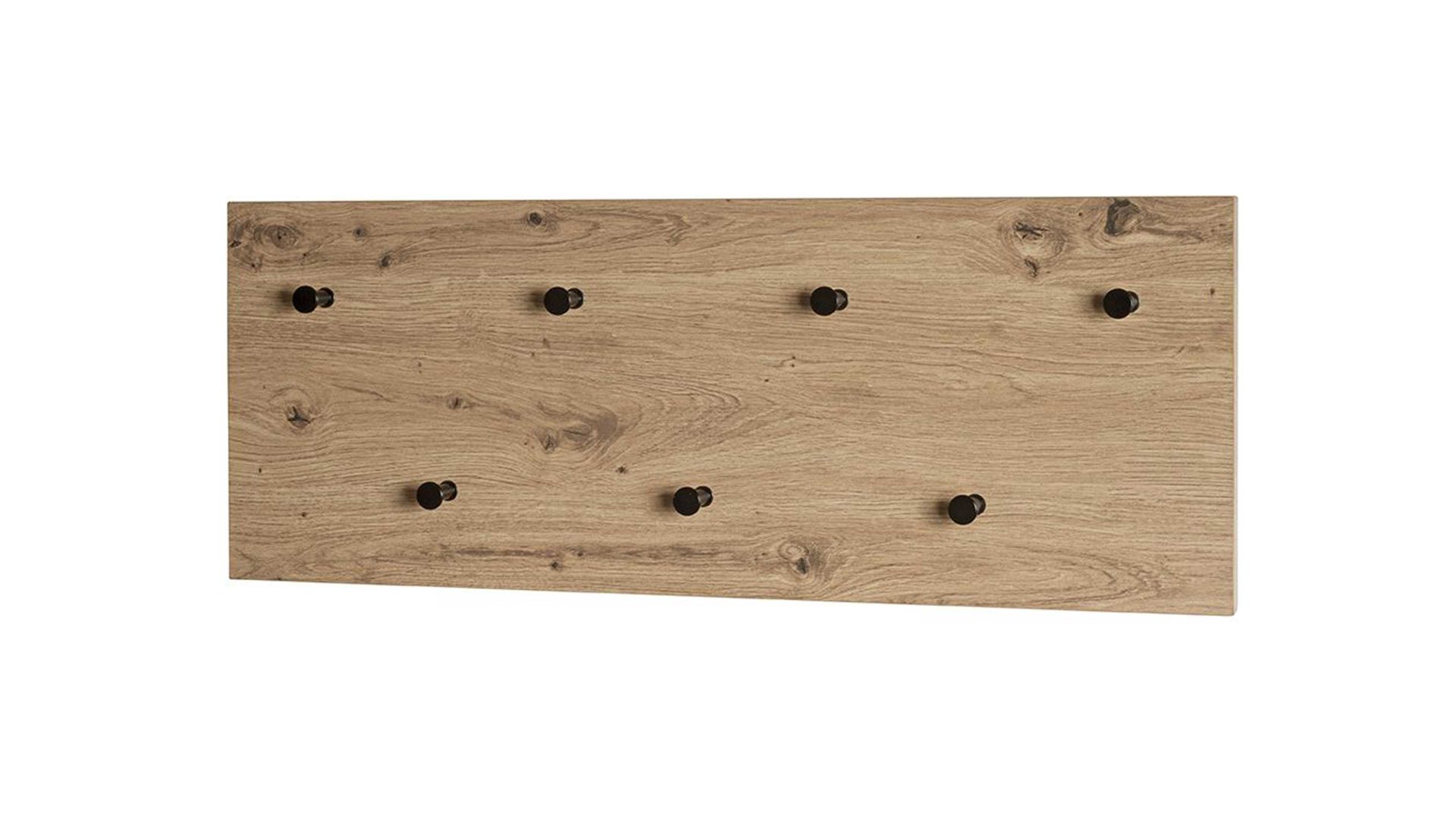 Wandgarderobe Haku aus MDF in Holzfarben Wandgarderobe Artisan Eiche & schwarzes Metall - ca. 80 x 30 cm