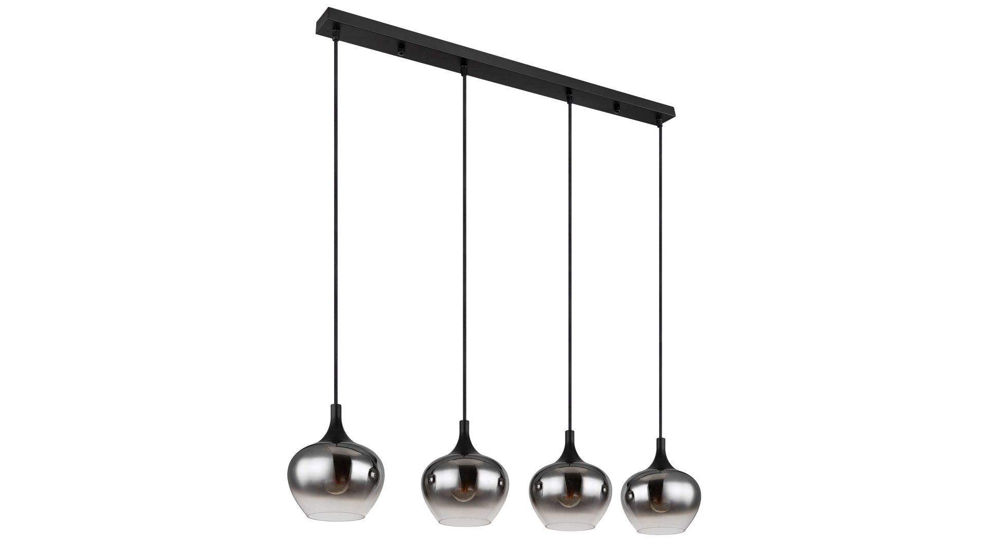 Pendelleuchte Globo lighting aus Glas in Schwarz GLOBO Lampe-Serie Maxy - Hängeleuchte Rauchglas & mattschwarzes Metall - Länge ca. 100 cm