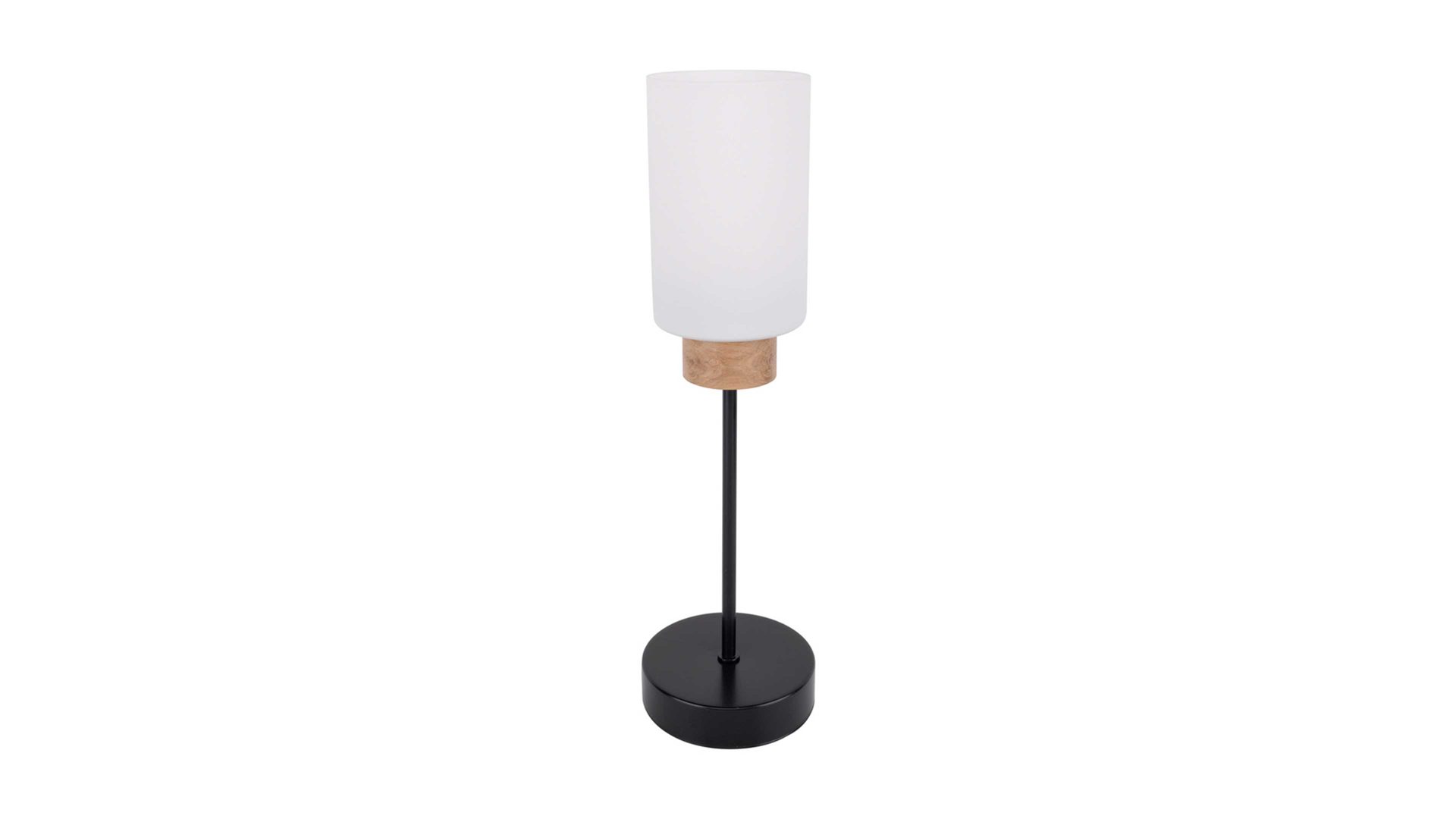 Tischleuchte Spot light aus Glas in Weiß SPOT LIGHT Leuchten Serie Mostar - Tischlampe weißes Glas & schwarzes Metall - Höhe ca. 42 cm