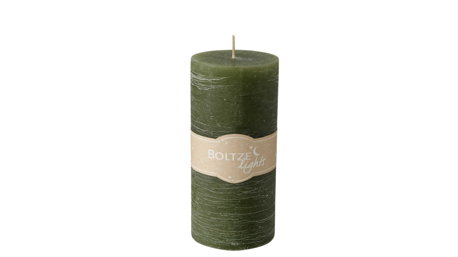 Kerze Boltze aus Wachs in Dunkelgrün Stumpenkerze Basic Dunkelgrün – Höhe ca. 15 cm