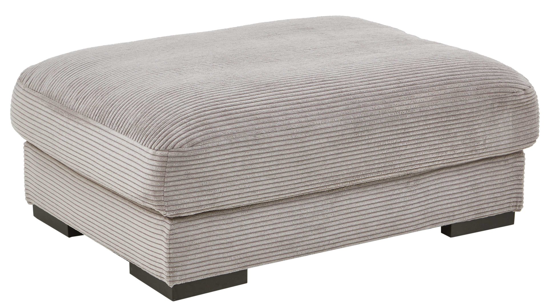 Polsterhocker A. z. iwaniccy aus Stoff in Hellgrau Polsterprogramm Spirit - XXL-Polsterhocker hellgrauer Breitcord Lincoln 86 - ca. 110 x 80 cm