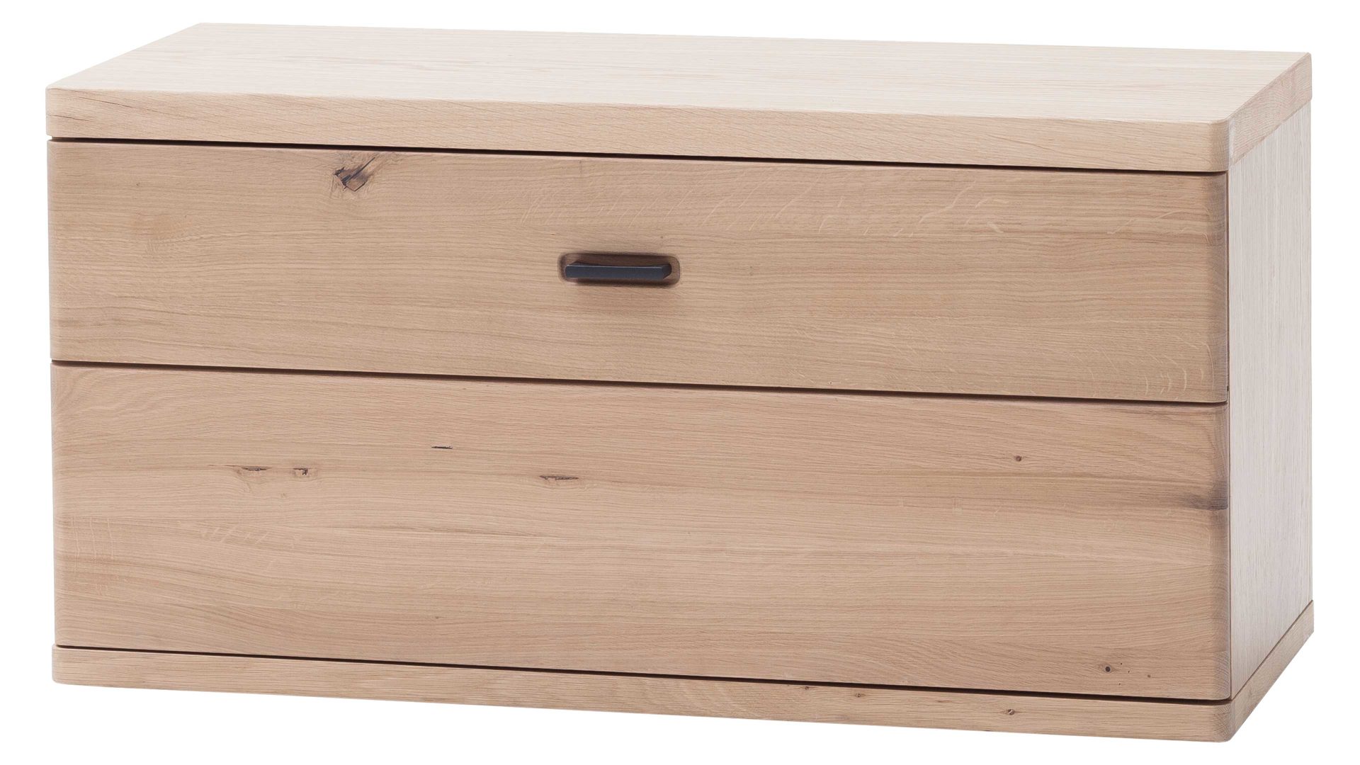 Garderobenbank Mca furniture aus Holz in Holzfarben Garderobenprogramm Barcelona - Garderobenbank geölte Wildeiche – eine Klapptür, Länge ca. 90 cm