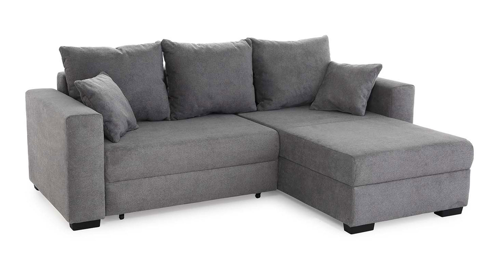 Ecksofa Job aus Stoff in Dunkelgrau Funktions-Ecksofa Elmau dunkelgraue Mikrofaser 403.19 – Stellfläche ca. 235 x 169 cm