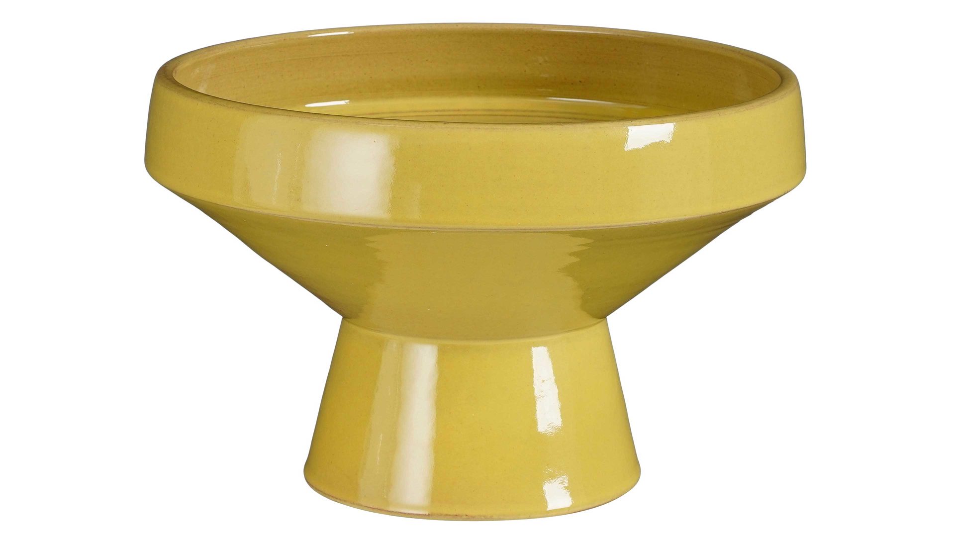 Zierschale Edelman® aus Stein in Gelb Schale Lake gelbe Keramik - Durchmesser ca. 27 cm