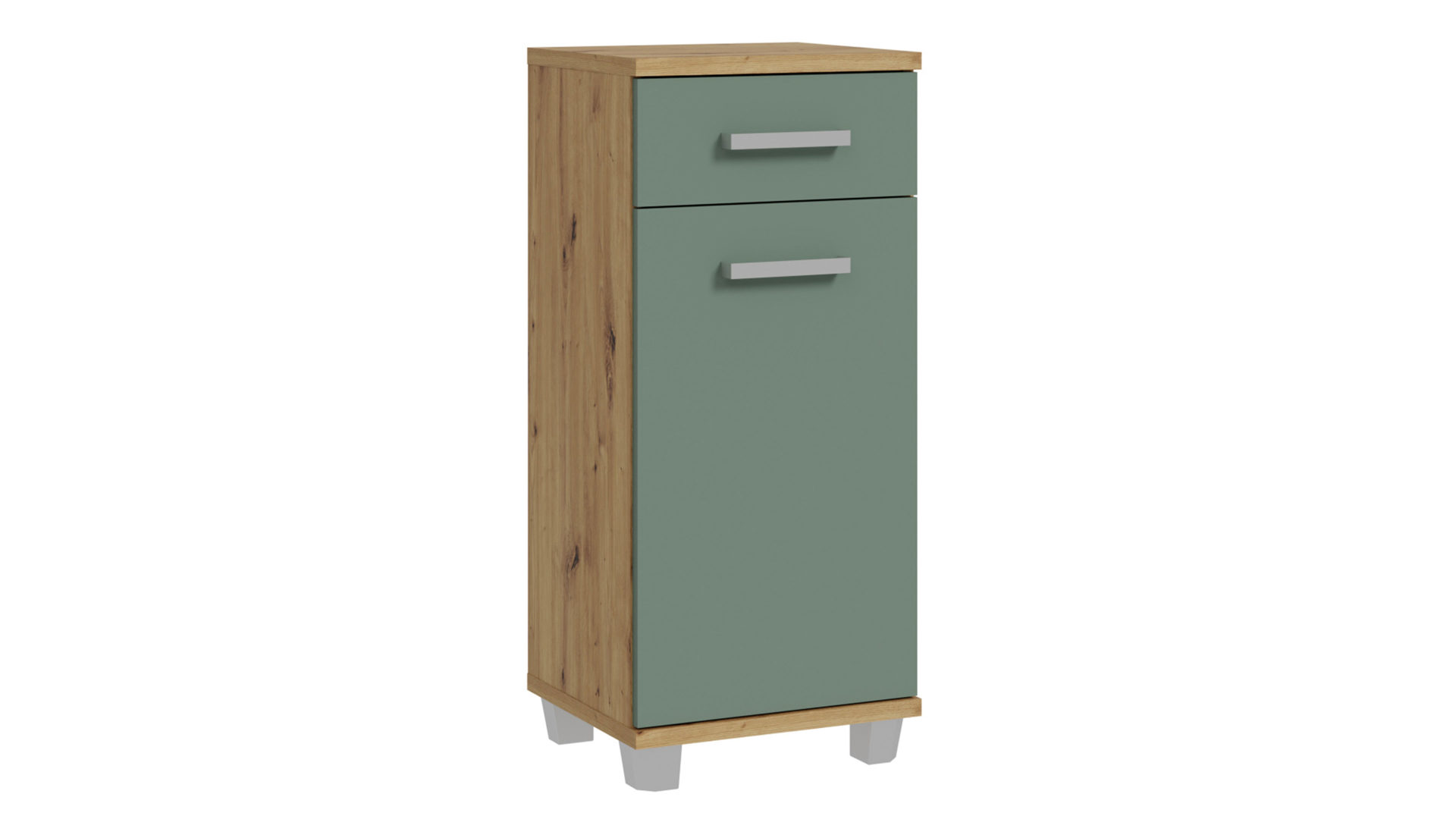 Unterschrank Forte® aus Holz in Grün Badezimmerprogramm Veris - Unterschrank Salbei Grün & Artisan Eiche – ca. 40 x 91 cm