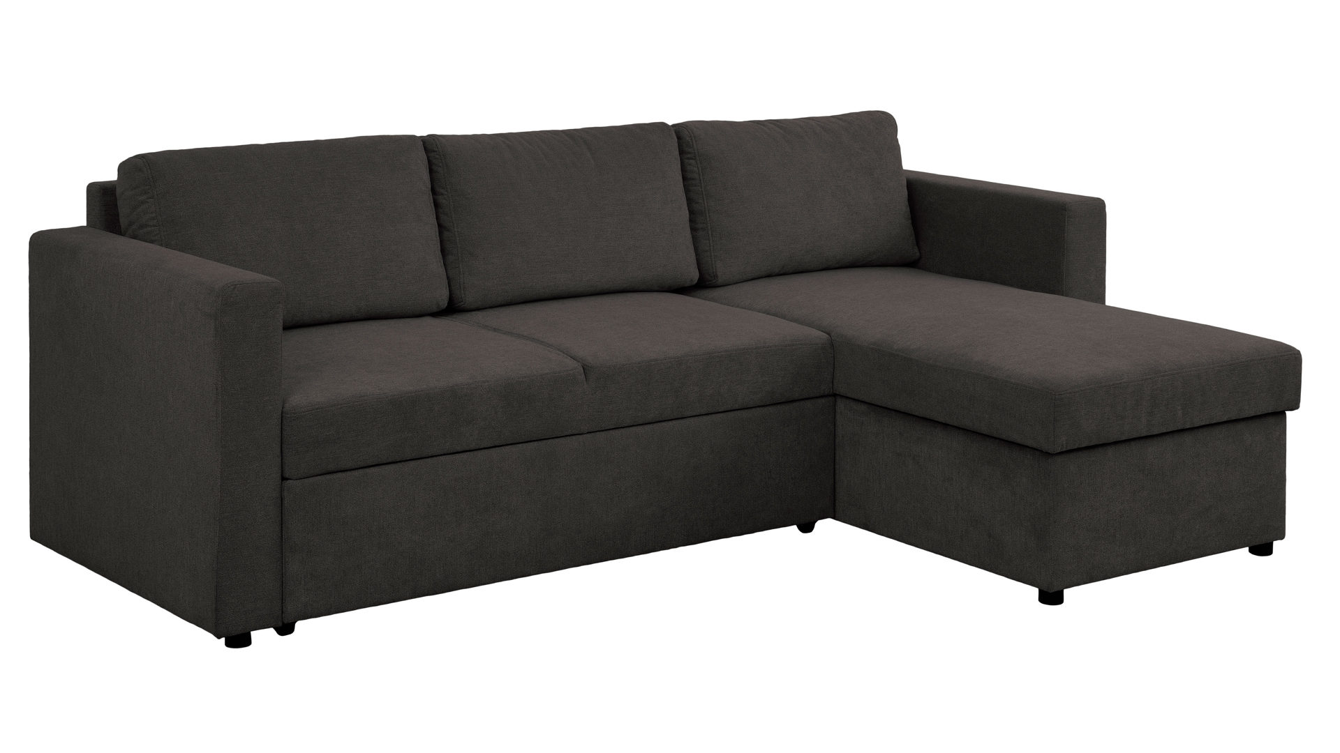 Ecksofa Sun garden | 162739 aus Stoff in Hellbraun Funktions-Ecksofa Jena taupefarbener Bezug & schwarze Füße - Stellfläche ca. 230 x 155 cm