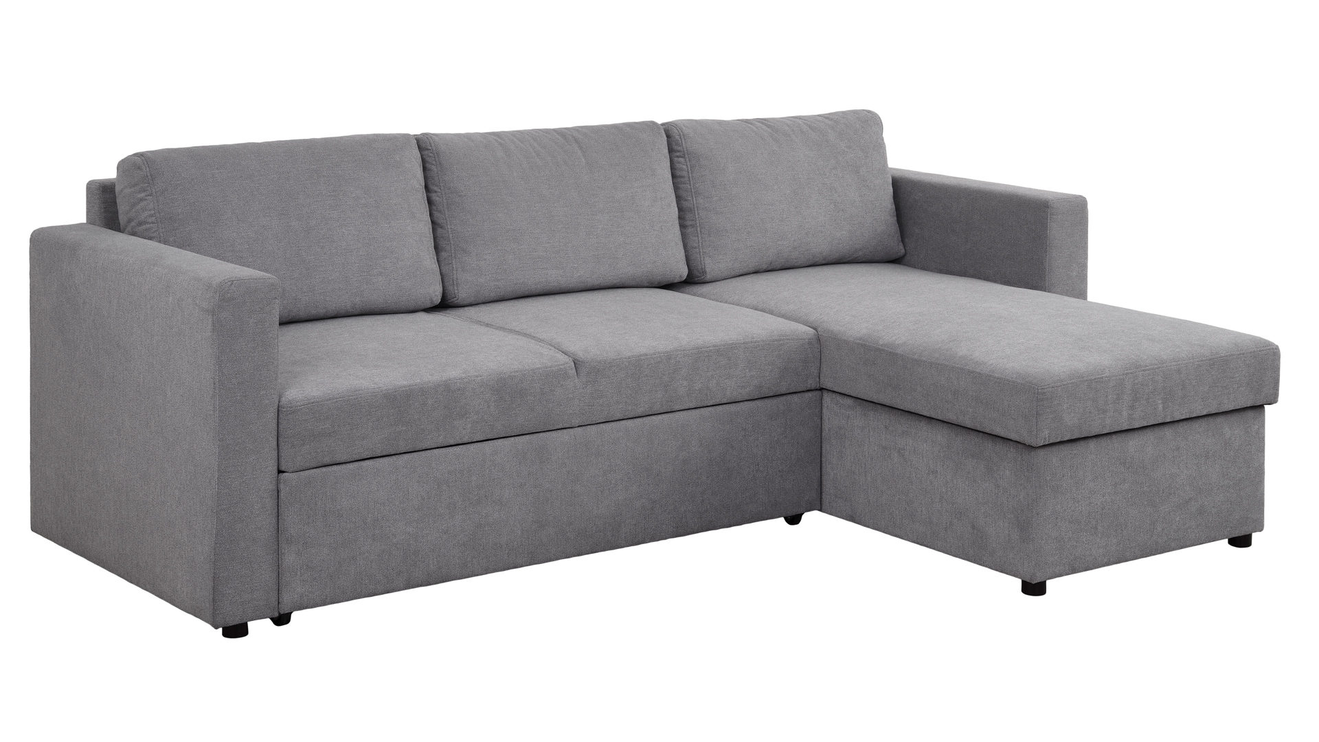 Ecksofa Sun garden | 162739 aus Stoff in Grau Funktions-Ecksofa Jena grauer Bezug & schwarze Füße - Stellfläche ca. 230 x 155 cm