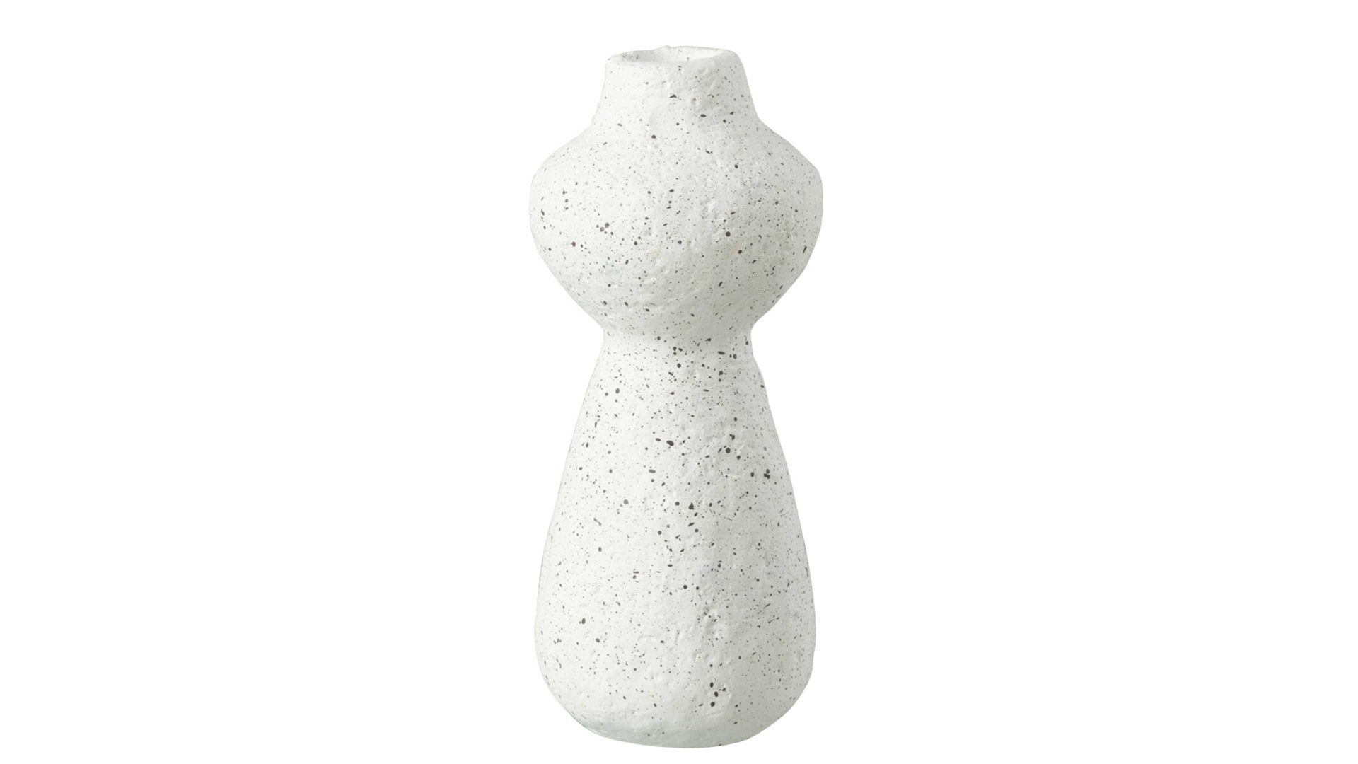 Kerzenständer Jolipa aus Keramik in Weiß Kerzenständer Happy weißer Zement - Höhe ca. 20 cm