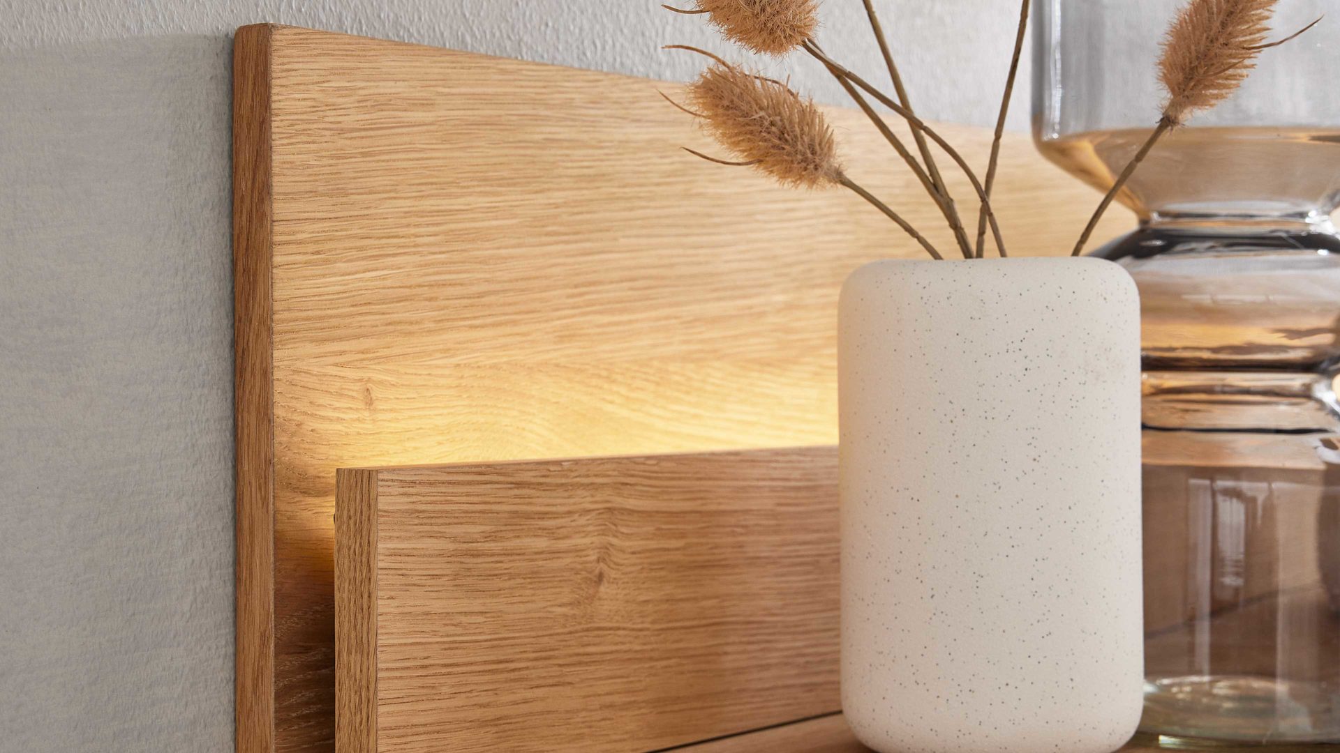 Möbelbeleuchtung Interliving aus Kunststoff in Weiß Interliving Wohnzimmer Serie 2027 - Streifenbeleuchtung zweiteilig - Länge ca. 105 cm