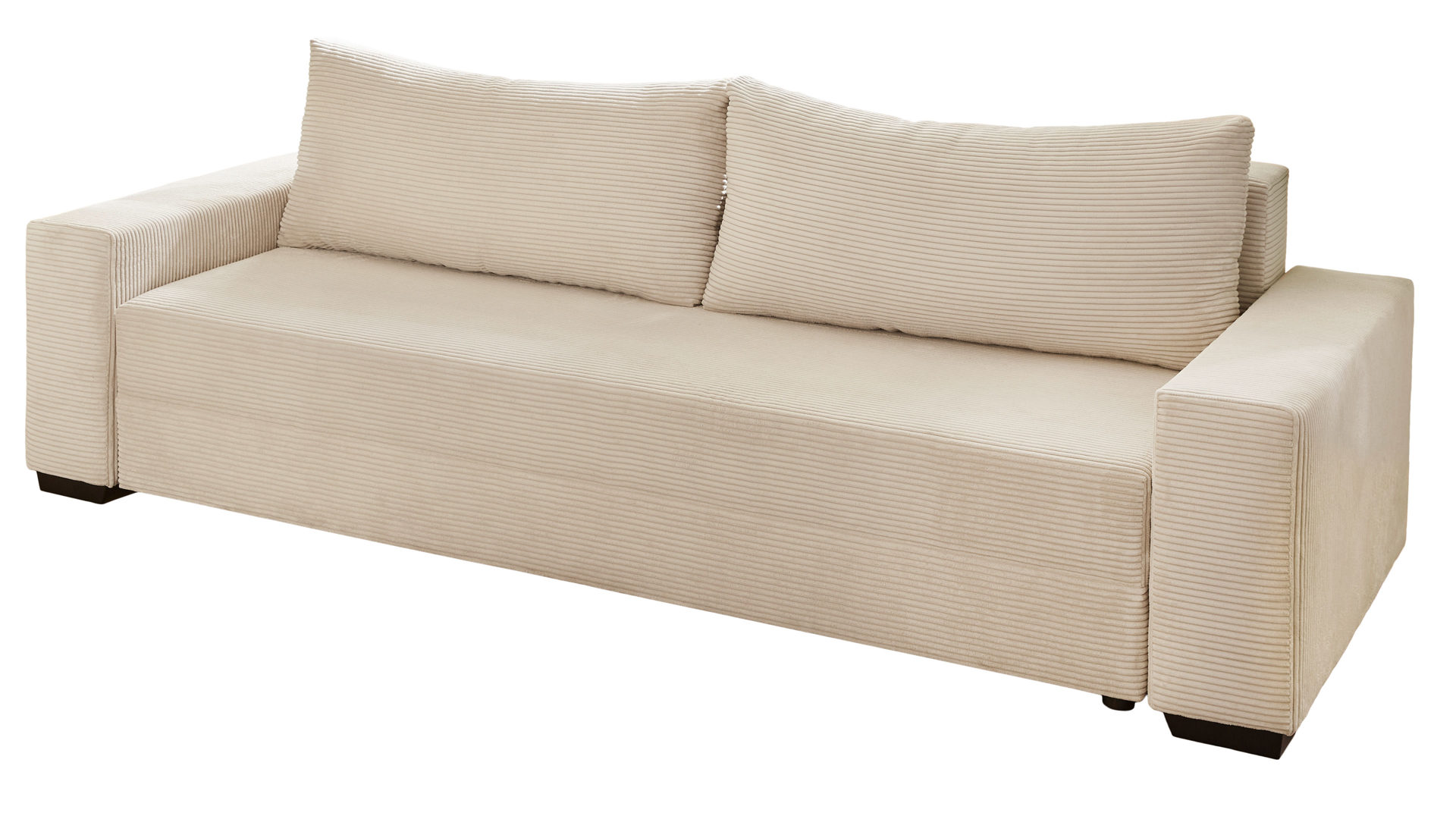 Schlafsofa Sun garden | 162739 aus Stoff in Beige Schlafsofa Trier naturfarbener Cordbezug & Schwarz - Breite ca. 240 cm