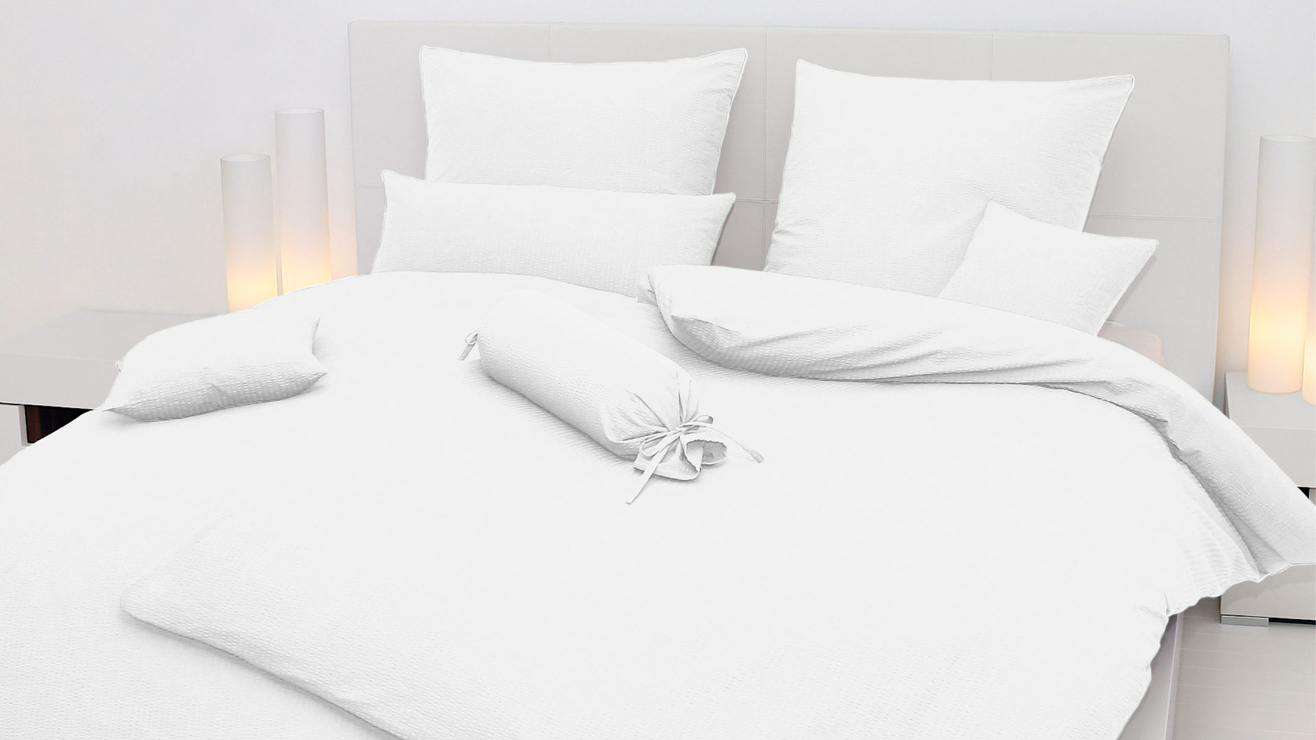 Bettwäsche-Set Janine® aus Naturfaser in Weiß Janine® Bettwäsche-Set weiß – ca. 155 x 220 cm