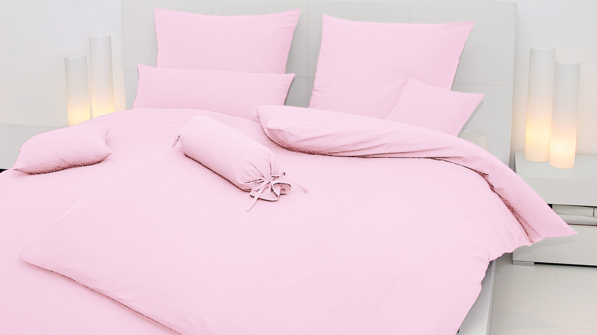 Bettwäsche-Set Janine® aus Naturfaser in Rosa Janine® Bettwäsche-Set zartrosa – ca. 240 x 220 cm