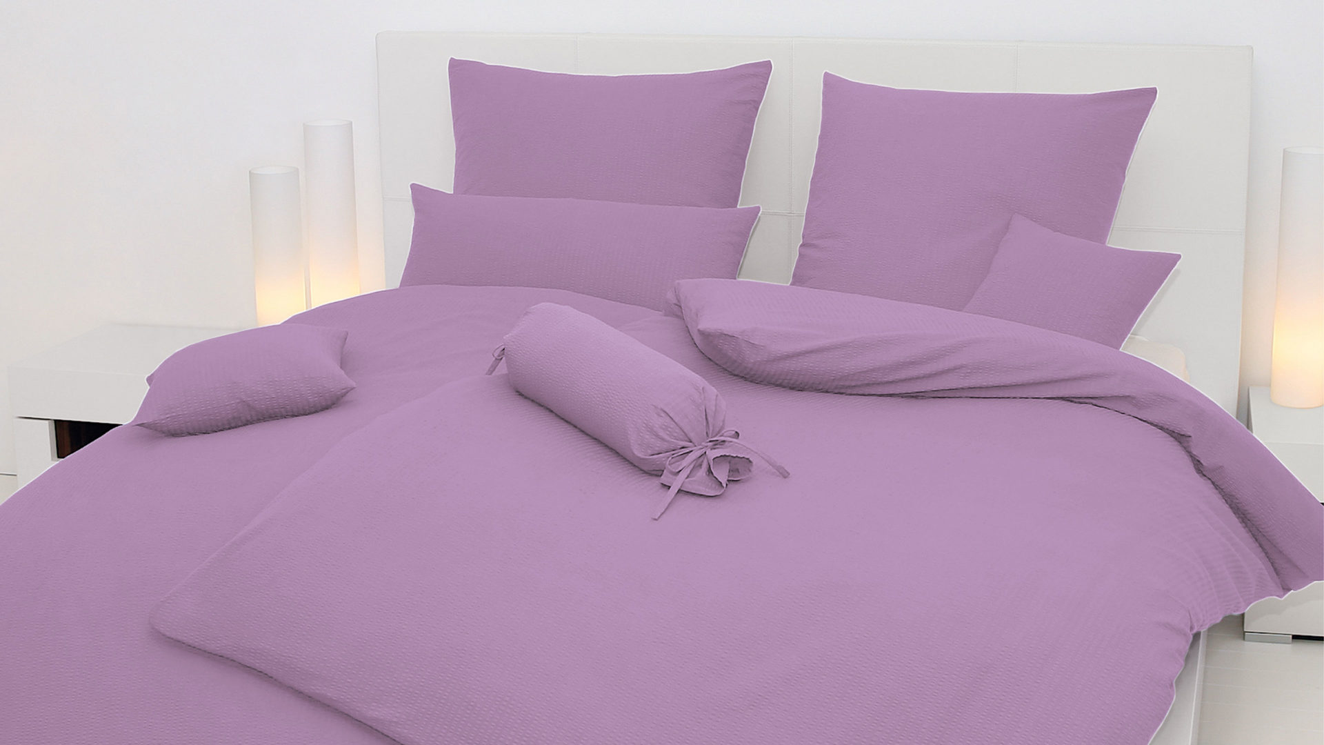 Bettwäsche-Set Janine® aus Naturfaser in Lila Janine® Bettwäsche-Set flieder – ca. 240 x 220 cm