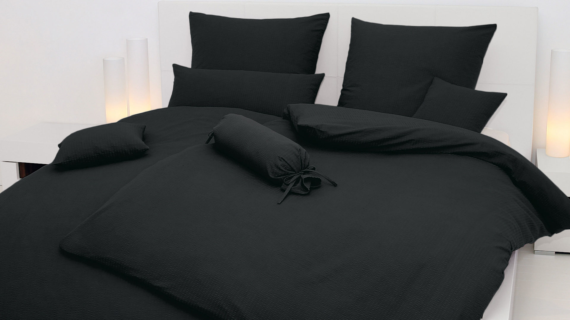 Bettwäsche-Set Janine® aus Naturfaser in Schwarz Janine® Bettwäsche-Set schwarz – ca. 240 x 220 cm