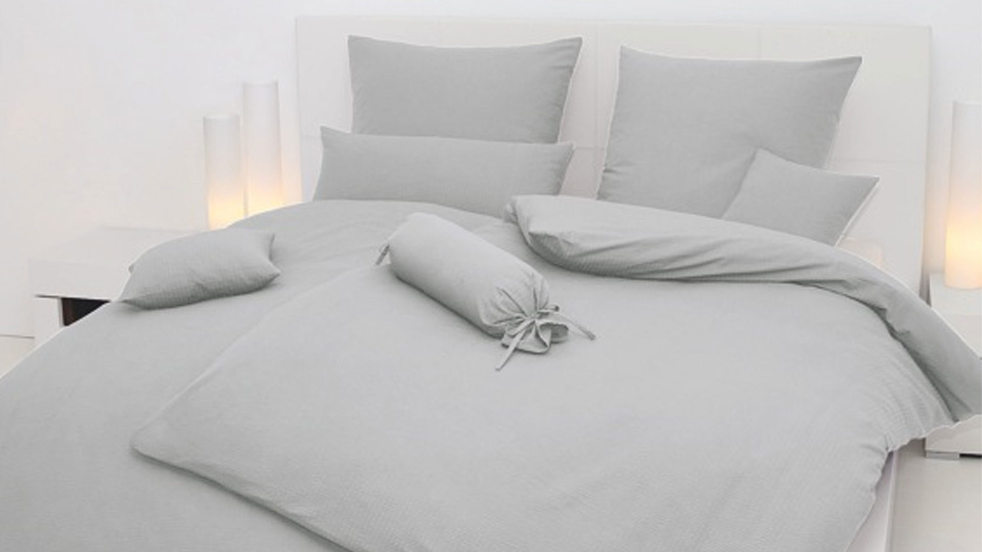 Bettwäsche-Set Janine® aus Naturfaser in Hellgrau Janine® Bettwäsche-Set platin – ca. 155 x 220 cm