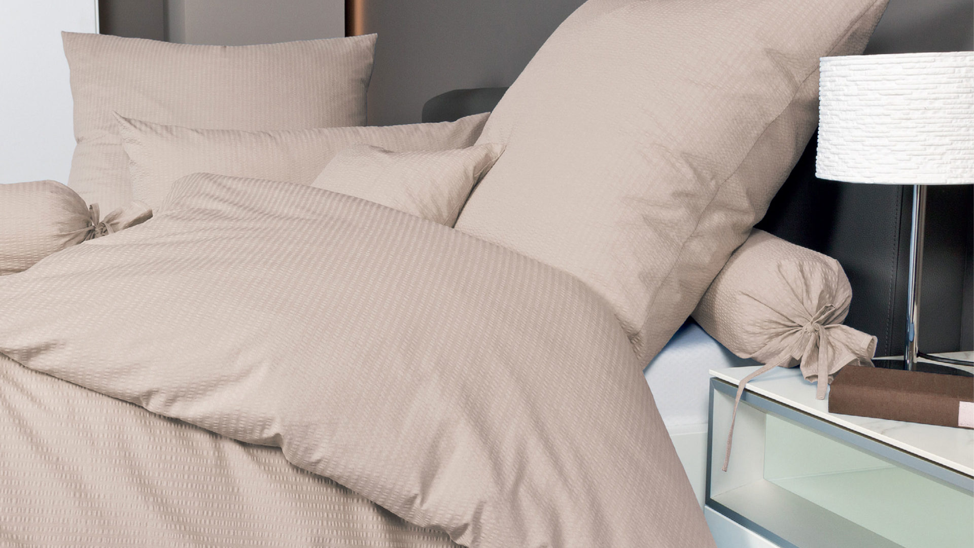 Bettwäsche-Set Janine® aus Naturfaser in Beige Janine® Bettwäsche-Set naturell – ca. 200 x 200 cm