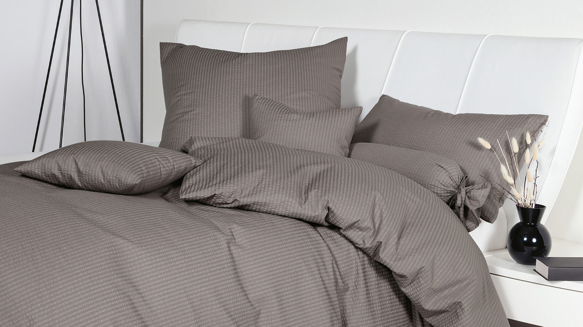Bettwäsche-Set Janine® aus Naturfaser in Anthrazit Janine® Bettwäsche-Set vulkan – ca. 155 x 220 cm