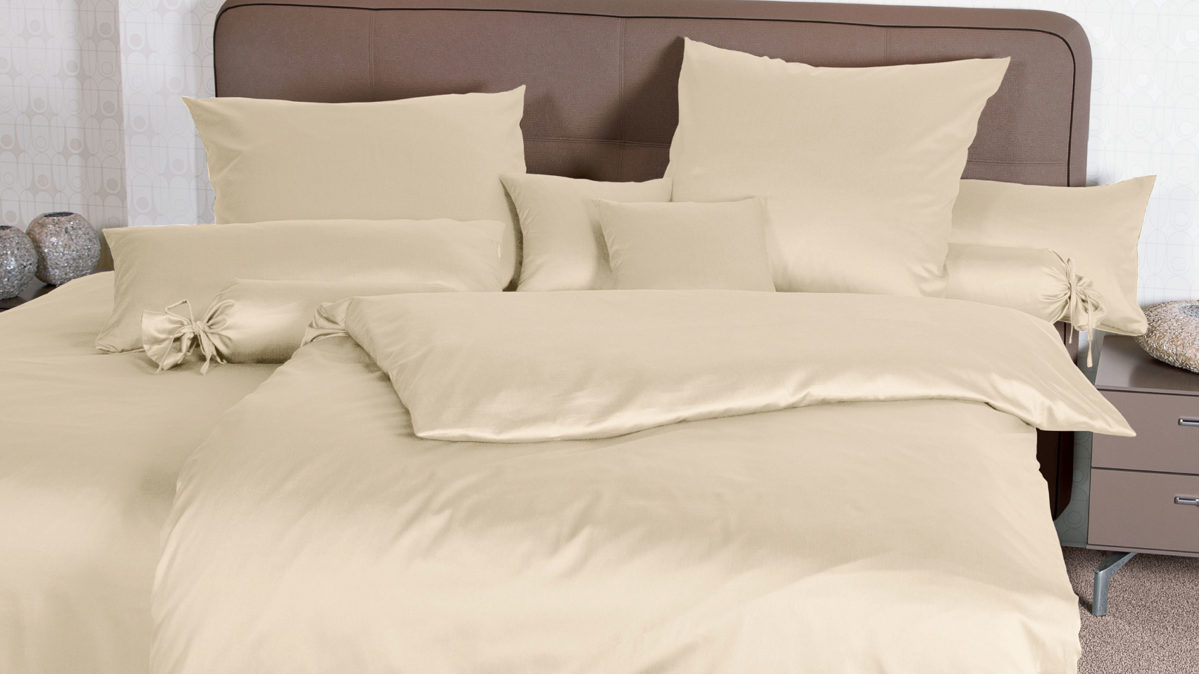 Bettwäsche-Set Janine® aus Naturfaser in Creme Janine® Bettwäsche-Set Creme - ca. 155 x 220 cm