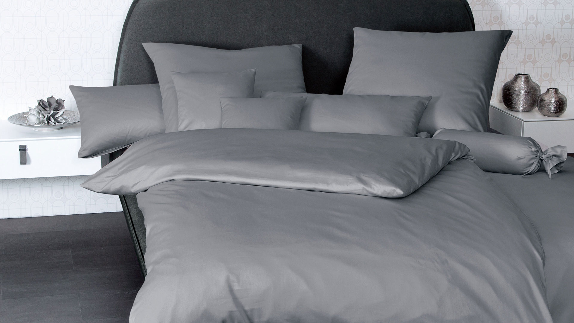 Bettwäsche-Set Janine® aus Naturfaser in Graphit Janine® Bettwäsche-Set Graphit - ca. 240 x 220 cm