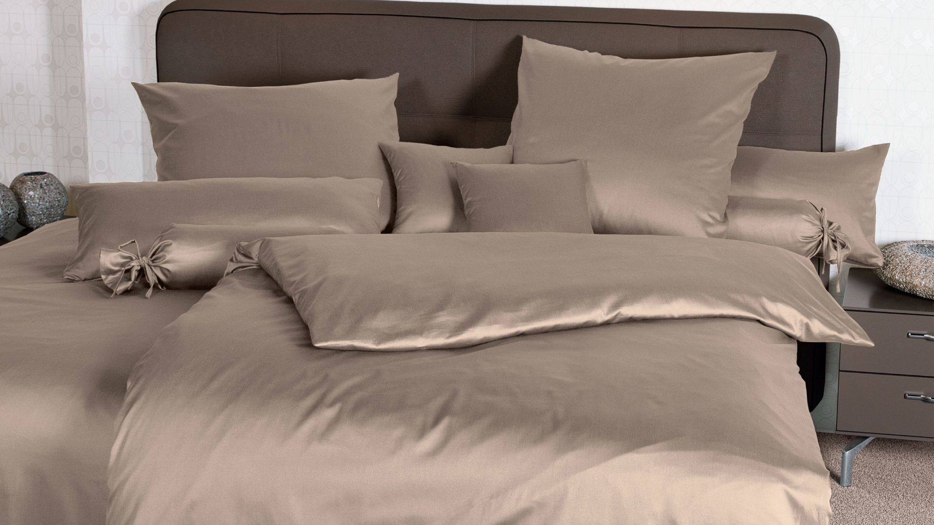 Bettwäsche-Set Janine® aus Naturfaser in Hellbraun Janine® Bettwäsche-Set Taupe - ca. 155 x 220 cm