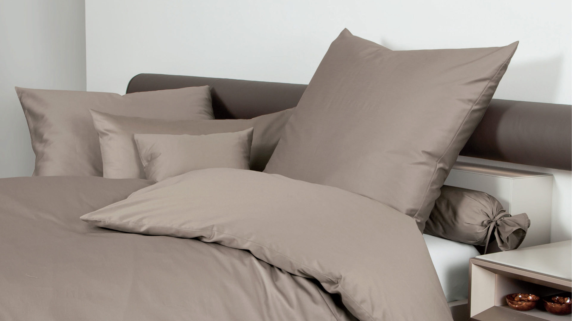 Bettwäsche-Set Janine® aus Naturfaser in Cappuccino Janine® Bettwäsche-Set Cappuccino - ca. 155 x 220 cm