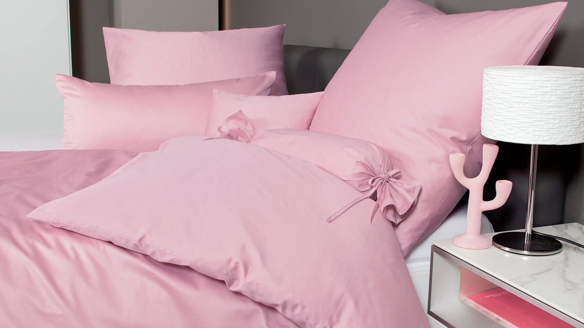 Bettwäsche-Set Janine® aus Naturfaser in Pink Janine® Bettwäsche-Set Kreiderosé - ca. 155 x 220 cm