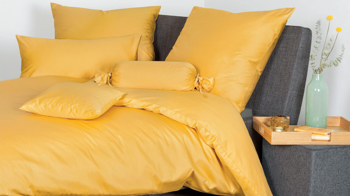 Bettwäsche-Set Janine® aus Naturfaser in Gold Janine® Bettwäsche-Set Bernstein - ca. 240 x 220 cm