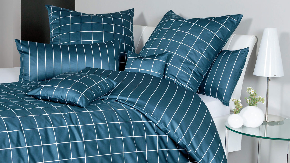 Bettwäsche-Set Janine® aus Naturfaser in Blau Janine® Bettwäsche-Set Atlantik - ca. 135 x 200 cm