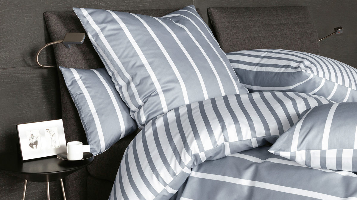 Bettwäsche-Set Janine® aus Naturfaser in Hellgrau Janine® Bettwäsche-Set Platin - ca. 240 x 220 cm