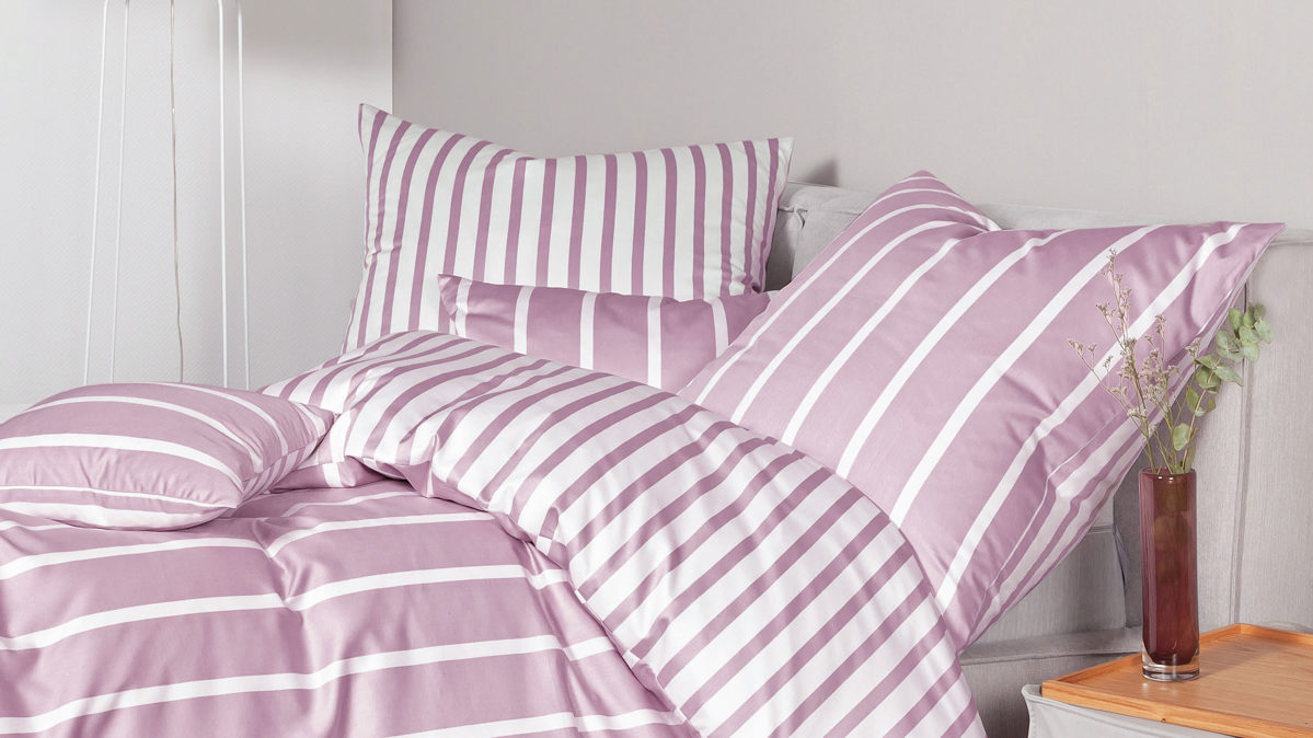 Bettwäsche-Set Janine® aus Naturfaser in Pink Janine® Bettwäsche-Set Kreiderosé - ca. 240 x 220 cm