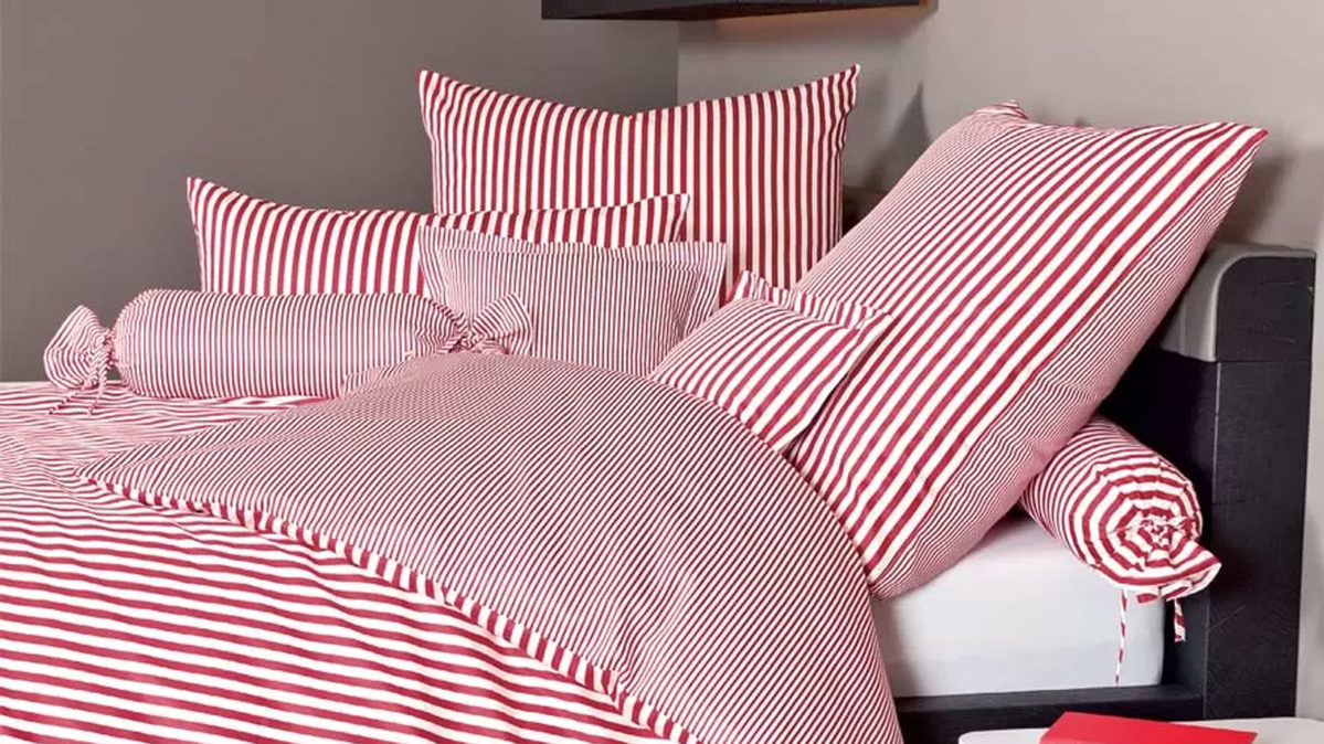 Bettwäsche-Set Janine® aus Naturfaser in Rot Janine® Bettwäsche-Set Rot - ca. 135 x 200 cm