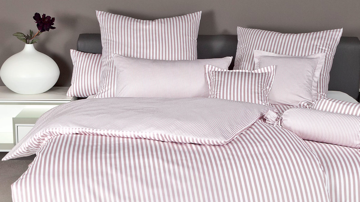 Bettwäsche-Set Janine® aus Naturfaser in Pink Janine® Bettwäsche-Set Kreiderosé - ca. 155 x 220 cm