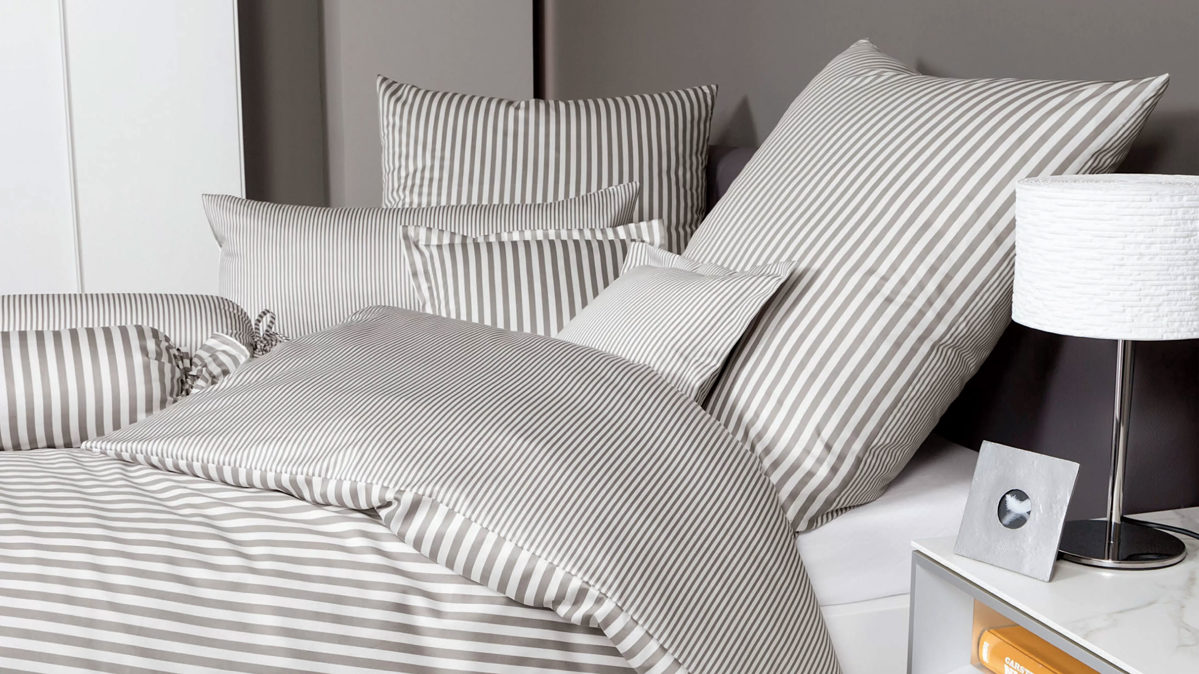 Bettwäsche-Set Janine® aus Naturfaser in Grau Janine® Bettwäsche-Set Vulkan - ca. 240 x 220 cm