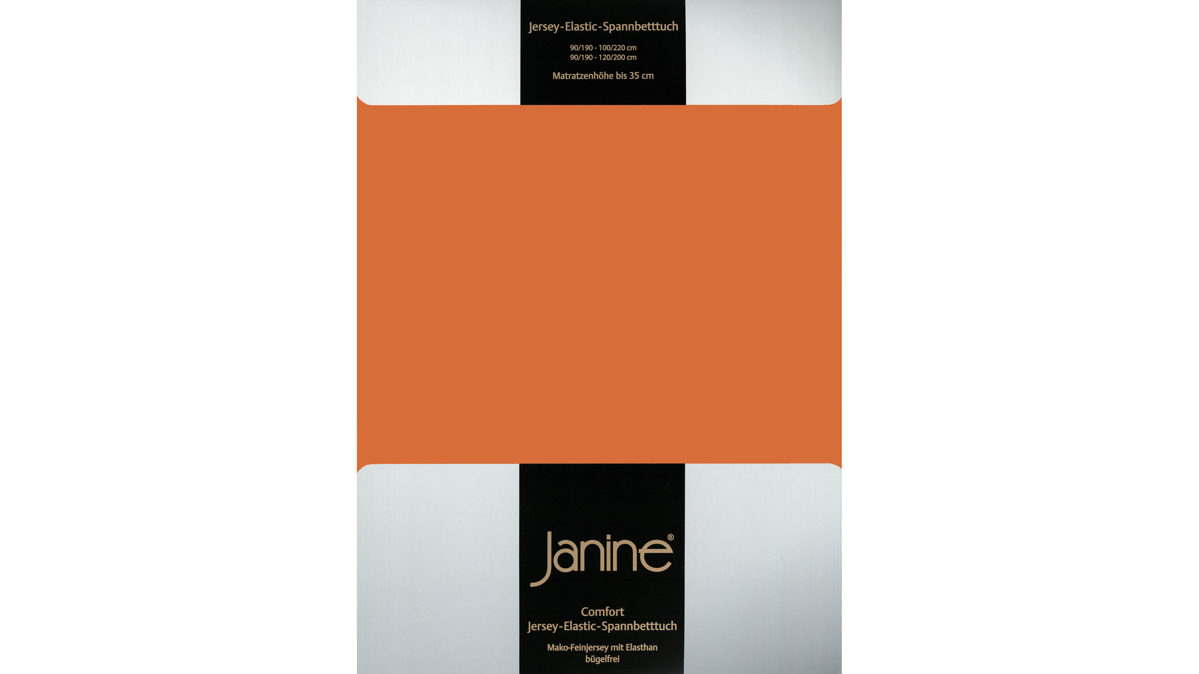Spannbettlaken Janine® aus Stoff in Orange Janine® Spannbettlaken Rost-Orange - ca. 100 x 200 cm