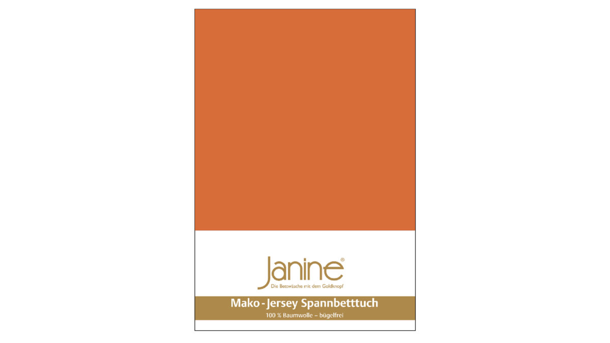 Spannbettlaken Janine® aus Stoff in Orange Janine® Spannbettlaken Rost-Orange - ca. 200 x 200 cm