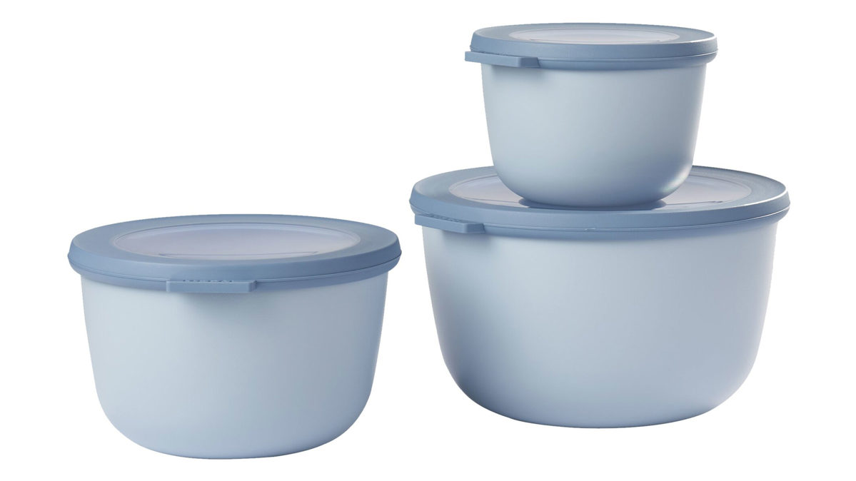 Dose Mepal aus Kunststoff in Hellblau MEPAL Multischüssel-Set Cirqula nordisch blauer Kunststoff – dreiteilig, hohe Ausführung